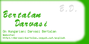 bertalan darvasi business card